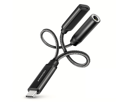 Karta dźwiękowa AXAGON ADA-HCPD Zewnętrzna karta dźwiękowa USB-C 32bit DAC 3.5mm (F) złącze, 384kHz + PD 60W